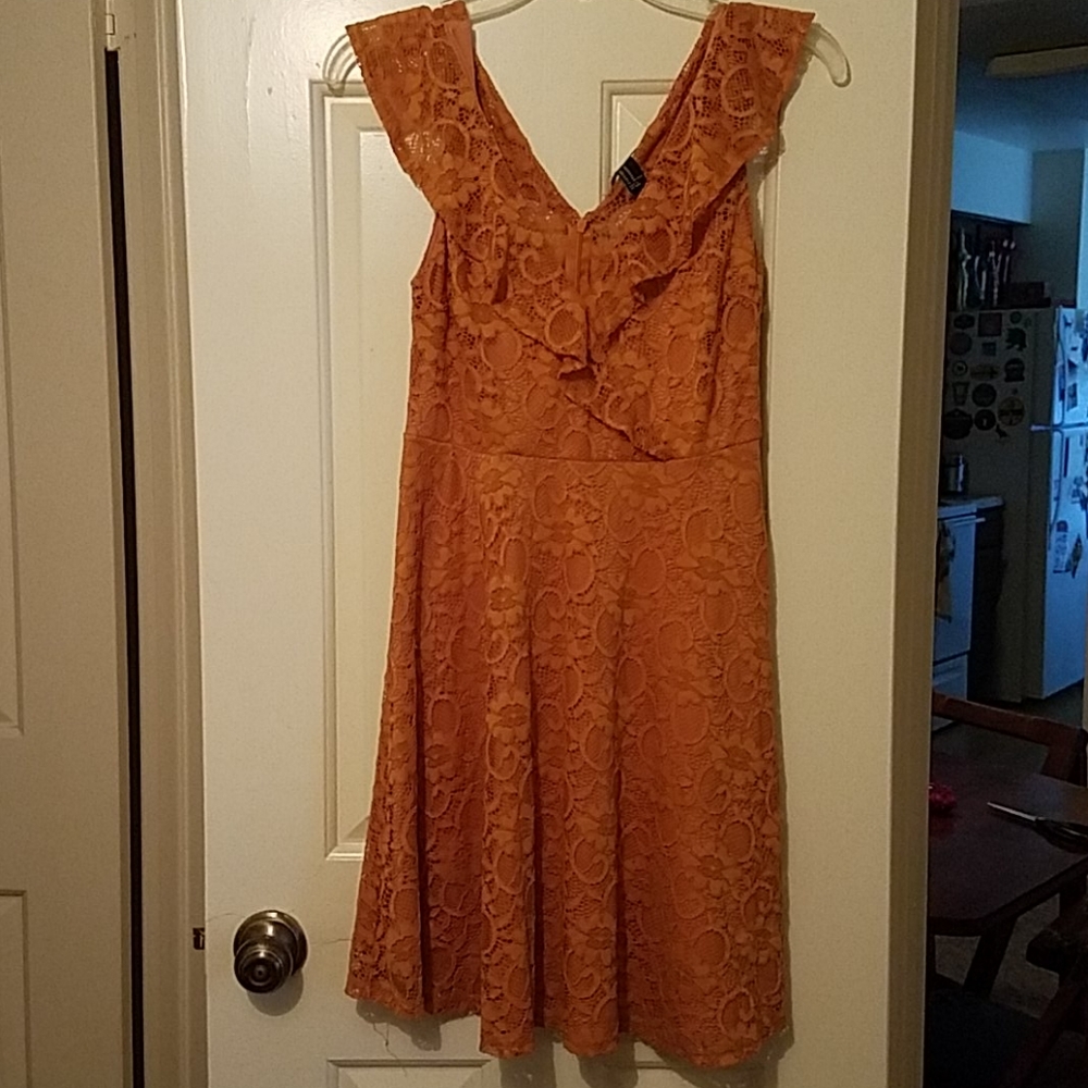 Forever 21 Lace Dark Mustard Dress